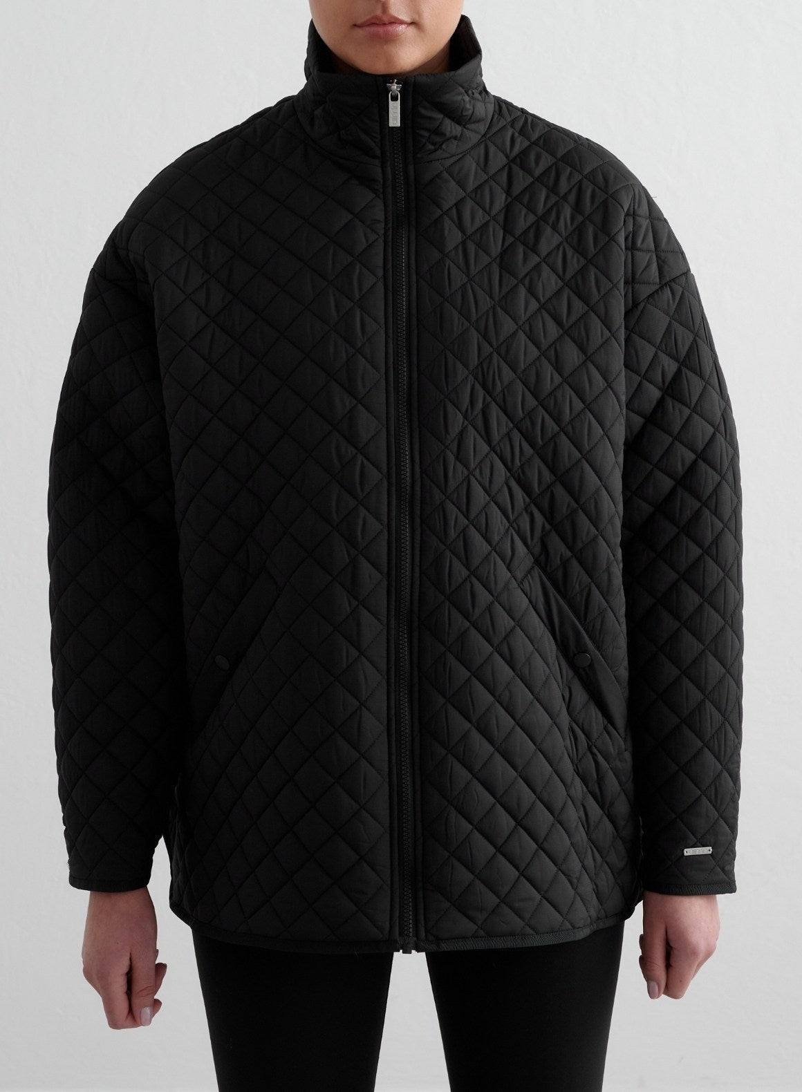 Co Activewear - Black Oversized Quilted Jacket fifth image