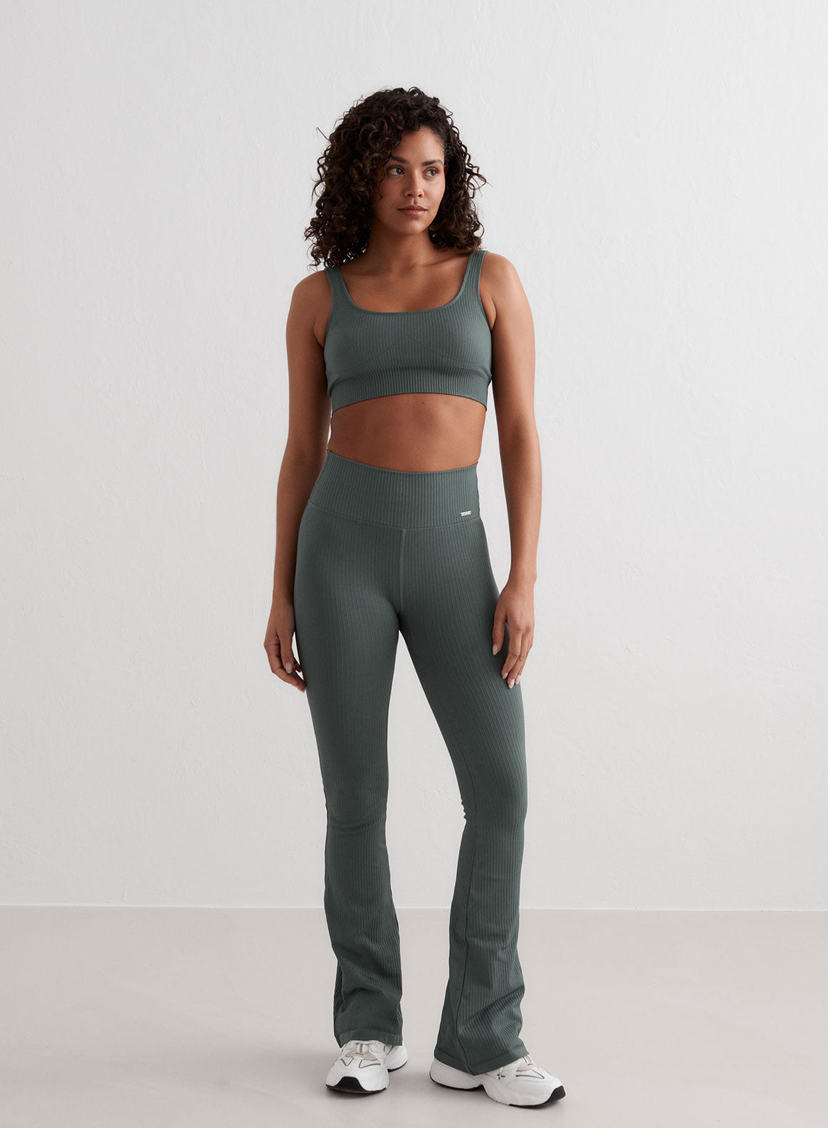 Co Activewear - Sage Ribbed Seamless Bra fourth image