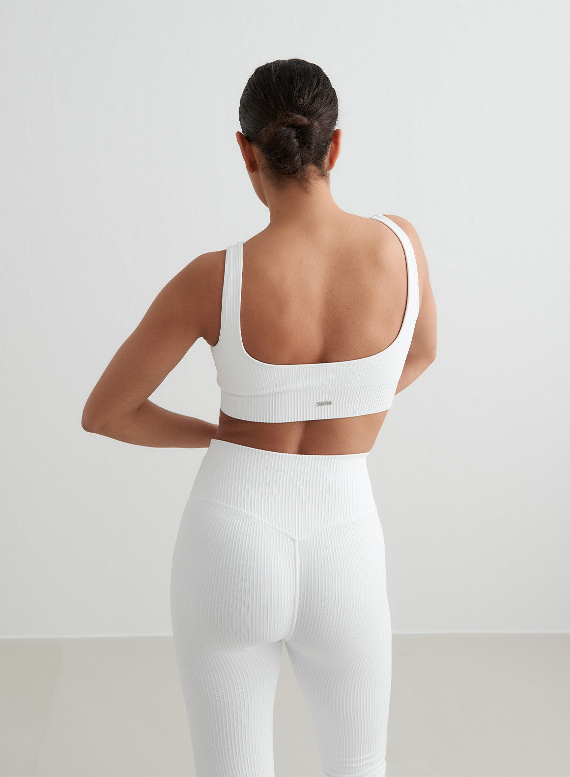 Co Activewear - White Ribbed Seamless Bra third image
