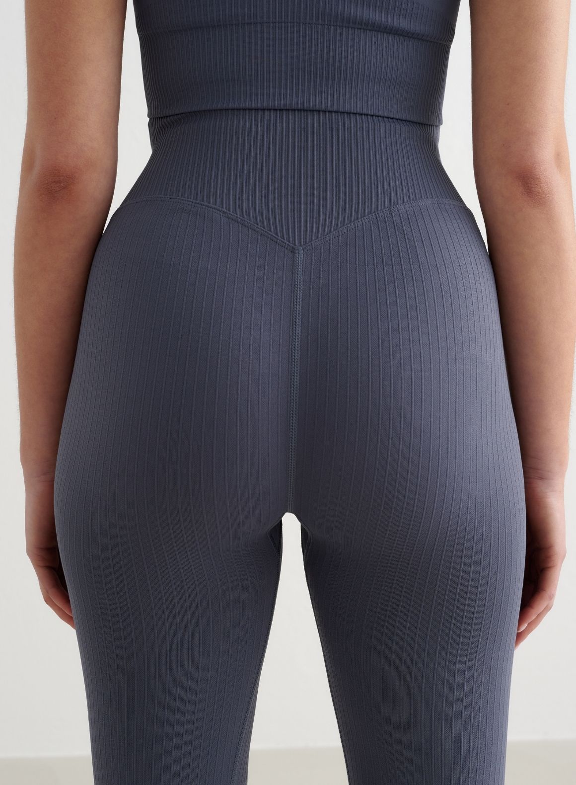 Storm Blue Ribbed Seamless Tights 7/8 – AIM'N AU