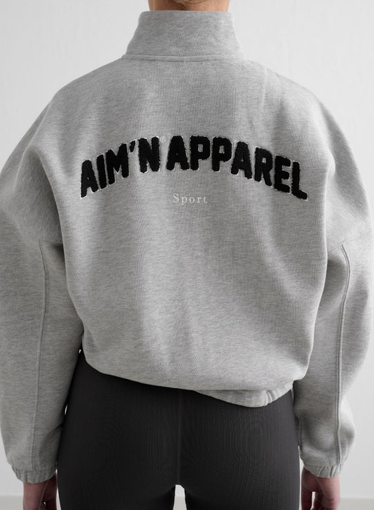 Grey Melange Campus Sweat Zip Jacket