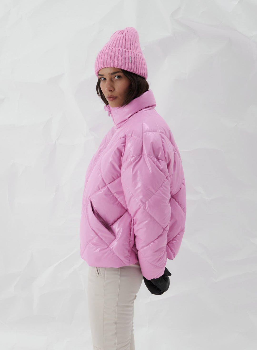 Peony Pink Diamond Quilt Puffer Jacket – AIM'N AU