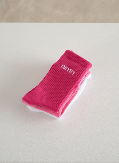 PINK AIM'N LOGO SOCKS 3-PACK