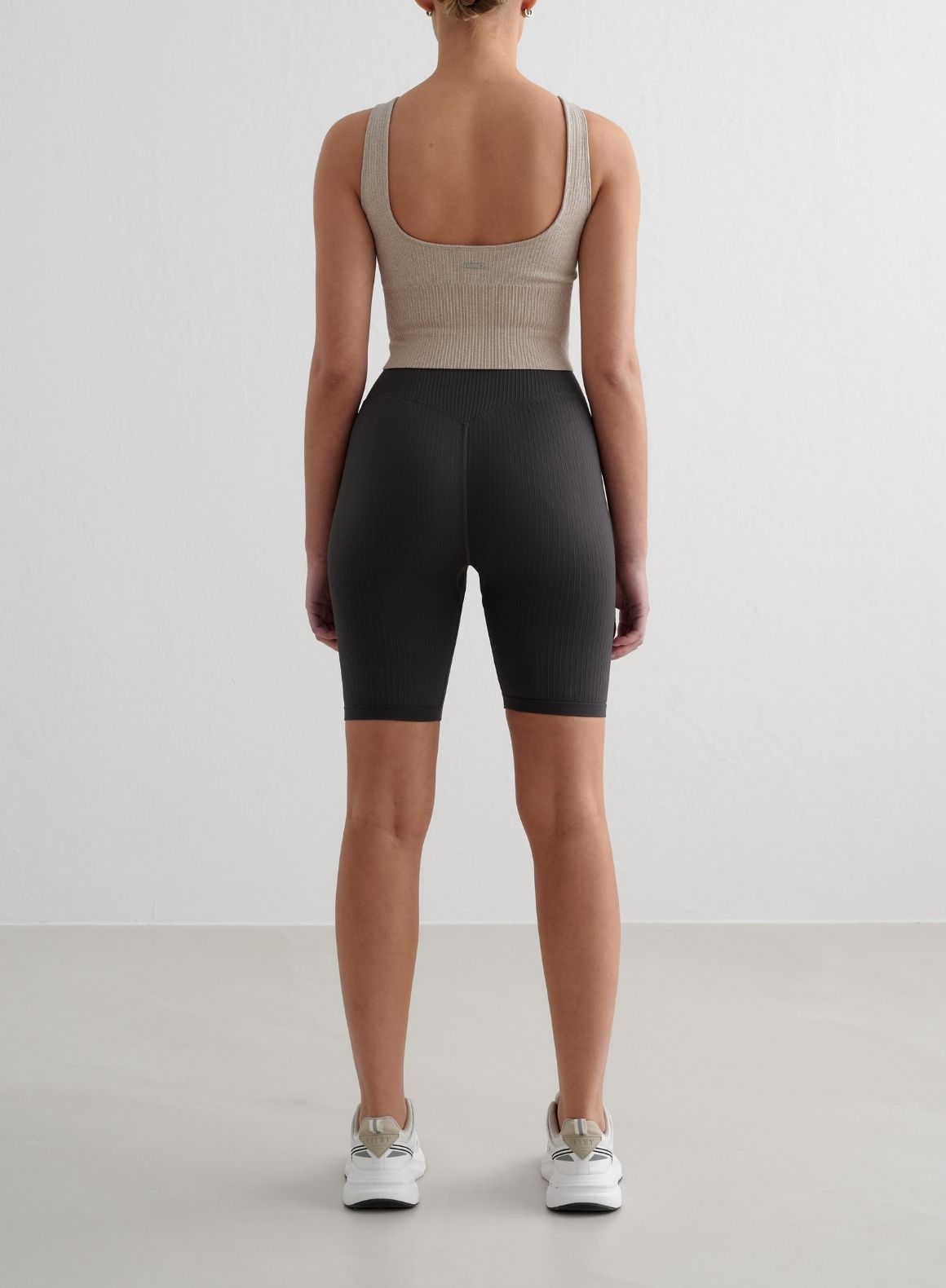 Co Activewear - Beige Melange Ribbed Seamless Shaping Bralette fifth image
