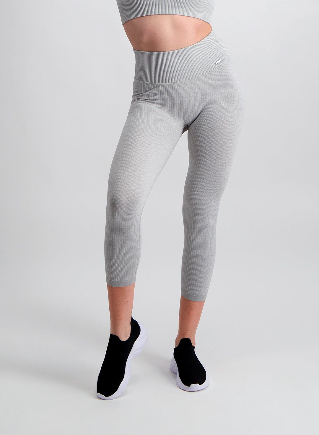 Light Grey Melange Ribbed Seamless Tights 7 8 AIM N AU