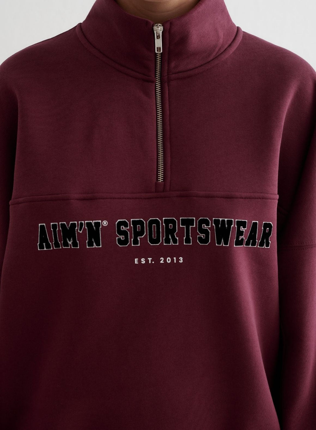 Cherry Varsity Sweat Half Zip – AIM'N AU