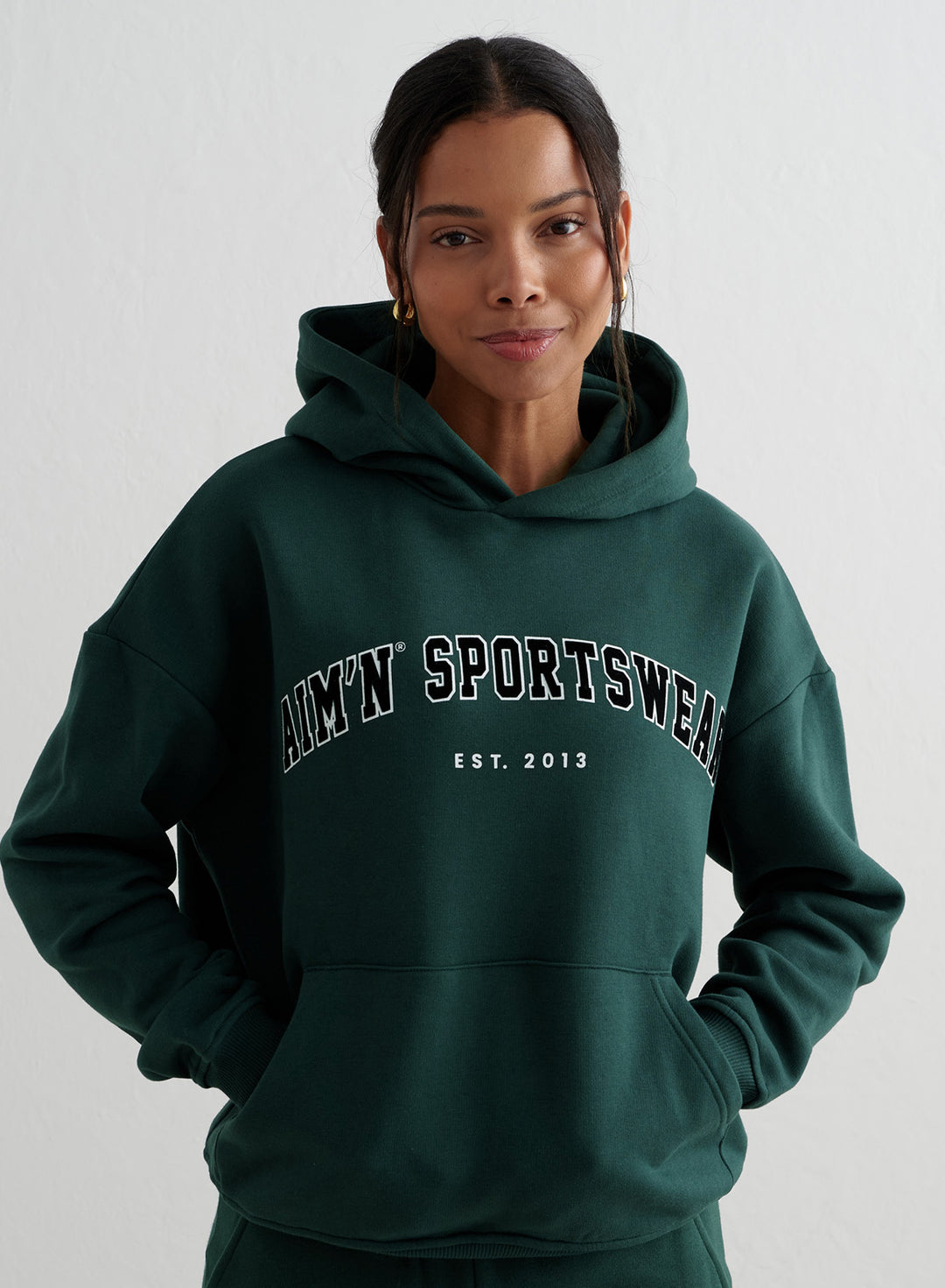 Deep Emerald Varsity Sweat Hood – AIM'N AU