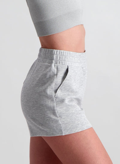 LIGHT GREY MELANGE COMFY SHORTS